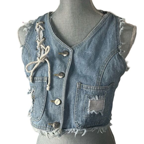 Traffic Denim Vest Size Small - Picture 1 of 3